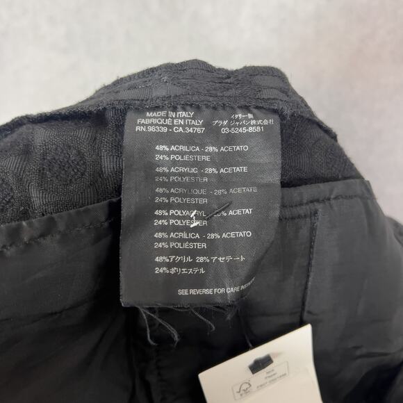 VTG Prada Black Circular Texture High Rise Trouser Pants Size 40 - Picture 10 of 10